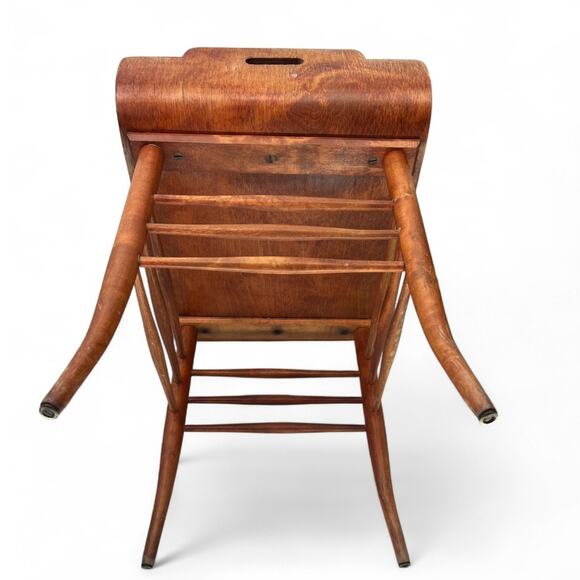 Bent Wood Stool Bench Accent Tray Ottoman Table Birdseye Maple Vanity Bench MCM - Picture 4 of 8